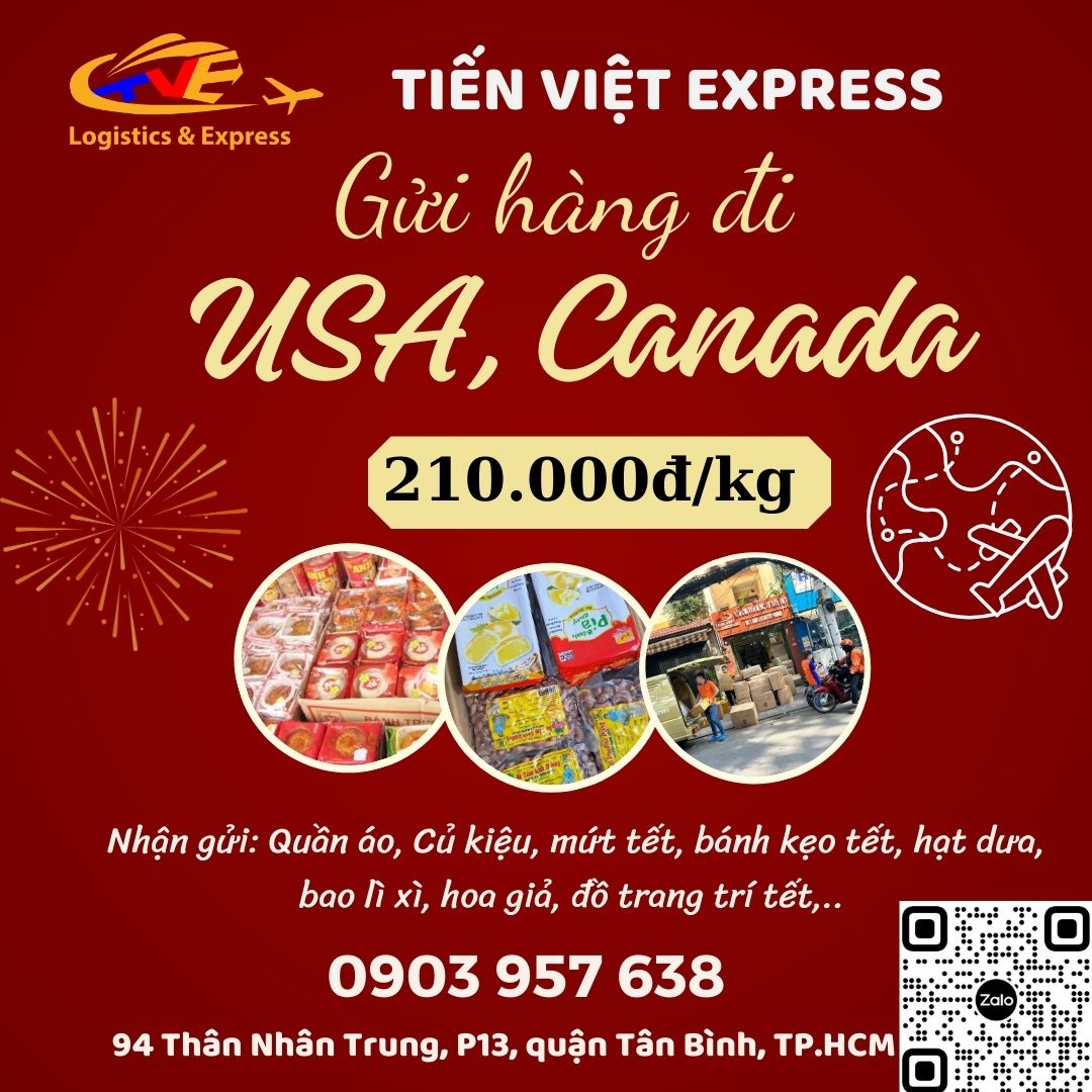 Gửi hàng đi USA, Canada - Tiến Việt Express